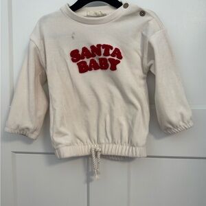 Jessica Simpson White Sweater with Red 'Santa Baby' Text